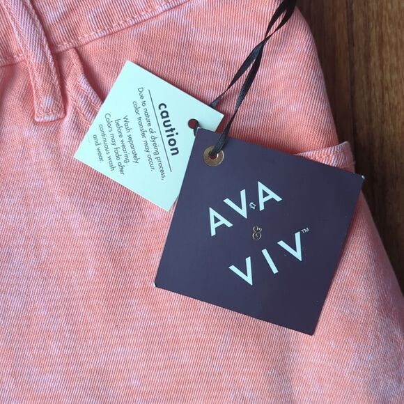 ⚓Ava and Viv Coral Jean Shorts - Picture 3 of 3